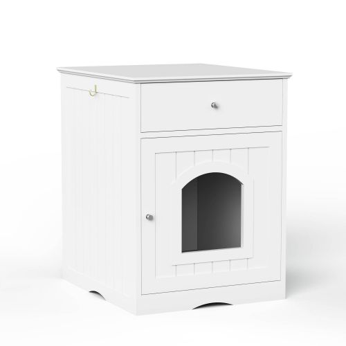 Wooden Pet House Cat Litter Box Enclosure With Drawer Side Table Cat Home Nightstand Wooden Pet House Cat Litter Box Enclosure With Drawer Side Table Cat Home Nightstand